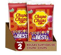 Chupa Chups Original Caramelo con Palo Pack 2 Bolsas de 120 Unidades