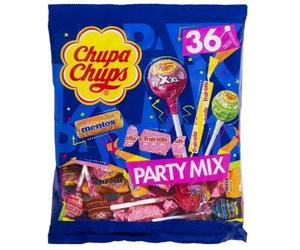 Chupa Chups Party Mix paletas y caramelo mixto con sabor a frutas 36 piezas 400g