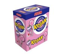 chupa Kojak Helado 100 Unidades sin Gluten ni Lactosa, Caramelo con Palo, Sabor a Helado Suave y Cremoso - Marca Fiesta