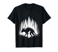 Chupacabras Caminando por el Bosque Blanco bajo Estrellas de la Tarde Camiseta