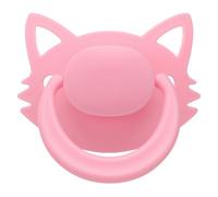 Chupete adulto tetina grande silicona: animal pacifier adulto rosa | Nuckel pezón transparente escudo ancho orejas puntiagudas aberturas de aire mango anillo para dormir relajación y estrés