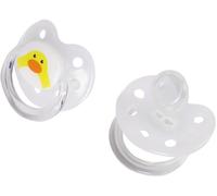 Chupete anatómico Poupy de 2 piezas para niños en silicona suave y resistente y material incoloro e insípido.