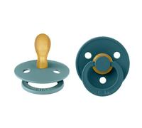 Chupete BIBS Colour, paquete de 2, chupete sin BPA, Tetina con forma simétrica, Látex natural. Fabricado en Dinamarca/UE. Talla 2 (6-18 meses), Island Sea/Forest Lake