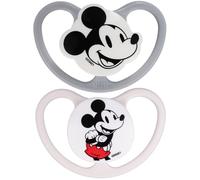 Chupete calmante, chupete ortodóntico de silicona para bebés 18-36m - set 2 unidades (DISNEY Mickey Mouse, 6-18m)