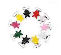 Chupete Clips, 10 unids Pentagram Suspender Snap Baby Chupete Tirantes Soporte de la correa para DIY Making Leather Craft