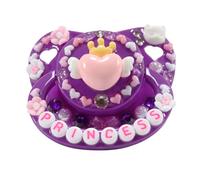 Chupete CutiePlusU Sized para adultos-Big Shield DIY Hecho a mano - Princesita Morado Oscuro