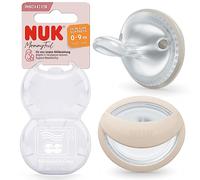 Chupete de bebé NUK MommyFeel | 0-9 meses | Chupetes aptos para la lactancia materna | Silicona sin BPA | Greige y arenisca | 2 unidades