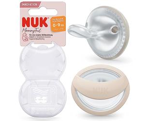 Chupete de bebé NUK MommyFeel | 0-9 meses | Chupetes aptos para la lactancia materna | Silicona sin BPA | Greige y arenisca | 2 unidades