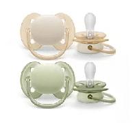 Philips Avent - 2 chupetes ultra suaves 0-6 meses naranja/verde