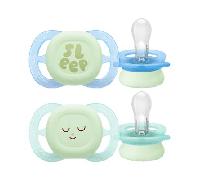Philips Avent - 2 chupetes nocturnos Ultra Start verde y azul (0-2m)