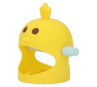 Chupete Mordedor para Bebé, Chupete Calmante de Mordedor de Silicona para Bebé con 2 Tallos de Mordedor para el Día Y la Noche, Forma de Pollito(Limon amarillo) Juguetes Tranquilizadores