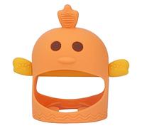 Chupete Mordedor para Bebé, Chupete Calmante de Mordedor de Silicona para Bebé con 2 Tallos de Mordedor para el Día Y la Noche, Forma de Pollito(Naranja) Juguetes Tranquilizadores