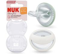 Chupete NUK MommyFeel Baby Dummy | 0-9 meses | Compatible con la lactancia materna | Silicona sin BPA | Gris y beige | 2 unidades