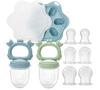 Chupete Para Fruta Bebe, Moldes de Paletas Leche Materna, Alimentador de Silicona Sin BPA para la Autoalimentación Segura, Incluye 6 tetinas de silicona sin BPA. Adecuado para bebés de 3 a 18 meses.