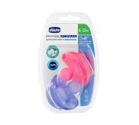 CHICCO Chupete Physio Soft Rosa-Lila 6-16 Meses // Precio, Comprar n/a 2 Unidades