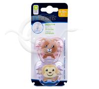 Dr. Browns Chupete Prevent Classic Animales Ortodóntico Silicona Médica Rosa 6-12 meses 2 uds