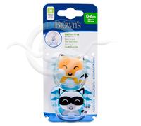 Dr. Brown’s Orthodontic PreVent Chupete Animal Caras Azul 0-6m x2