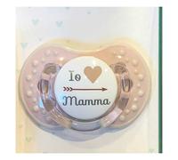 Chupete rosa personalizado con frase Io amo mamá, talla 0 - 6 meses, de silicona para niña, bebé Pacifier Brillabenny