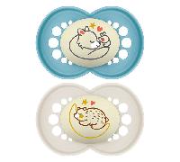 MAM | Chupete Original Noche 18+ meses (2 piezas) color aleatorio - Chupete de silicona simétrico y anatómico - Chupete de bebé fosforescente con caja de transporte y esterilización