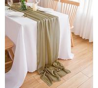CHUQING Camino de Mesa de Gasa marrón Claro, Color Arena, Camino de Mesa para Bodas, comuniones, bautizos y Todas Las Celebraciones, Dimensiones: 300 x 70 cm
