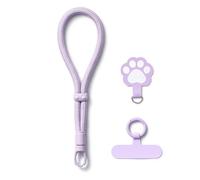 CHUQING Correa de muñeca para teléfono, cordón corto para teléfono, llavero, cartera, cadena violeta claro