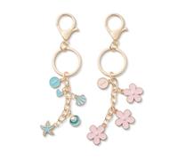 CHUQING Llavero con letra para niña, llavero de coche, regalo con letras iniciales, colgante de bolsillo para mujeres y mujeres, Rosa Azul-i, S