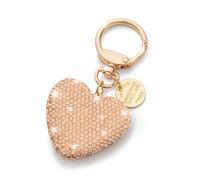 CHUQING Llavero de corazón para coche con diamantes de imitación brillantes, llavero con diamantes de imitación para damas, Talla única