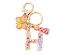 CHUQING Llavero inicial para niñas y mujeres, color rosa, bonito corazón de mariposa, llavero para mochila, mochila escolar, Kc-h