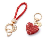 CHUQING - Llavero para parejas de coche, llavero, con lentejuelas, para parejas, regalo, San Valentín, Navidad, rojo, rojo, M