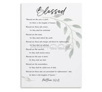 Church Decor Poster Biblical Values Canvas Wall Art Kitchen Decor | Meek inherit earth merciful obtain mercy pure heart see God (Unframed,16x24inch(40x60cm))