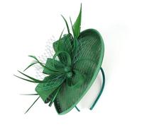 Church Hat Pearl Mesh Design Bowknot Masquerade Wedding Hair Accessories For Women Ladies Para Bodas, Fiestas de Té(Green)