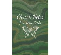 Church Note Taking Journal for Teen Girls: Emerald Marble Structured Sermon Notebook for Christian Youth and Woman of God