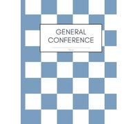 Church of Jesus Christ of LDS General Conference Notebook Study Journal Youth Missionary Gift Light blue neutral checkered cover one year two ... impressions book one year two conferences