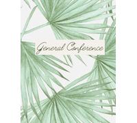 Church of Jesus Christ of LDS General Conference Notebook Study Journal Youth Missionary Gift Light green palm branch leaves easter cover two ... impressions book year conferences one year