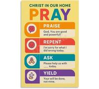 Church Pray Poster Acronym Guide Faith Living Room | Poster Acronym Prayer Guide Love Hope Living Decor(Unframed,16x24inch(40x60cm))