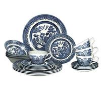 Churchill Cuencos platos tazas 20 piezas vajilla Set 20 pieza Set azul Willow