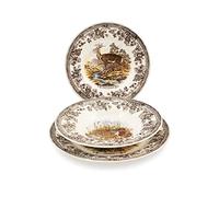 Churchill Scene - Vajilla de Caza, E.T.W, Color Blanco Marfil/Marrón, 18 Unidades