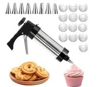 Churreras para Churros Acero Inoxidable, Prensa de Repostería para Galletas, Máquina para Hacer Churros con 13 Plantillas y 8 Boquilla, Biscuit Maker Machine para Churro Galletas