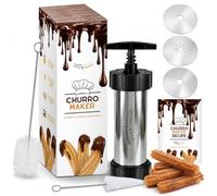 Churreras para Churros y Porras de Acero Inoxidable 304 - Rápida, Fácil de Limpiar y de Gran Capacidad - Ideal Postres Caseros y Cocina Familiar - Kit Reposteria Profesional para Chefs y Principiantes