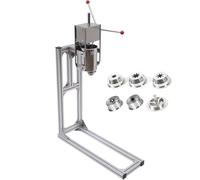 Churro comercial de manivela de acero inoxidable con 6 boquillas para el hogar 3L/5L/7L tipo vertical manual donas españolas Churro máquina de llenado para restaurantes, cafeterías, panaderías, 3L