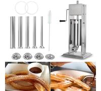 Churro comercial, máquina de prensa vertical de acero inoxidable, relleno de salchichas de 7 L para churros españoles caseros