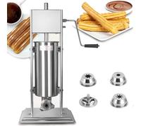 Churro comercial - Relleno manual de postre de acero inoxidable con 4 boquillas para restaurantes, cafeterías y uso doméstico