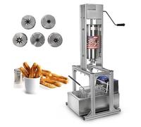 Churro Maker manual comercial, máquina vertical de acero inoxidable con capacidad de 5 litros y freidora eléctrica para hacer donas y aperitivos españoles