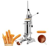 Churros Maker Machine, acero inoxidable resistente con 5 boquillas, capacidad de 3 litros para uso comercial