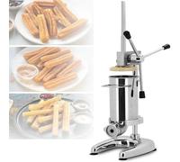 Churros Maker, máquina de churrera de acero inoxidable con 5 moldes, relleno manual de salchichas, ideal para restaurantes y panaderías, capacidad de 2 litros