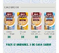 CHURU Broth Caldo para Gatos - Paquete surtido de 12 unidades - 3 unidades de sabor