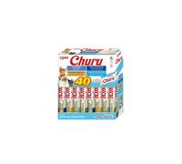 Churu Cat Caja Variedades Atún con Marisco 40x14g - Pack Ahorro Cremoso de Sabor Marino para Gatos