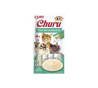 Churu Cat Pollo con Cangrejo 4x14g - Snack Cremoso Natural con Sabor Marino para Gatos