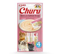 INABA Churu Puré para gatos – Receta de Atún con Salmón 4 x 14 g
