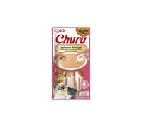 Churu Cat Salmón 4x14g - Snack Cremoso Natural para Gatos con Puro Sabor a Mar